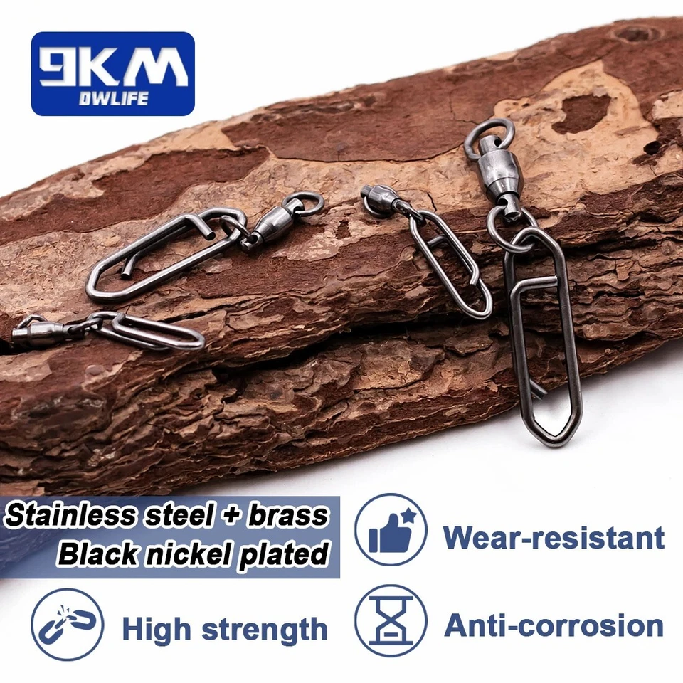 50Pcs Fishing Swivels with Snap Ball Bearing Swivels Saltwater Fishing Connector - Image 4 of 4