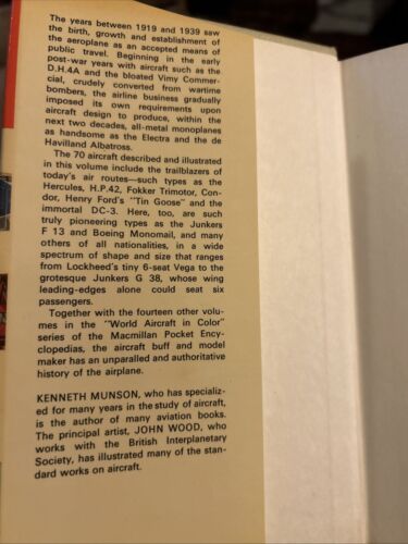 Airliners Between The Wars 1919 To 1939 Kenneth Munson Hardback Macmillan Color - Picture 3 of 5
