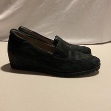 Naturalizer Wedge Black Leather Heels Women  s Size 8 F6 