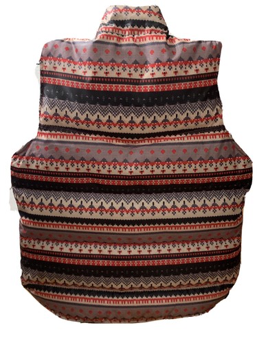 SHADES of GREY Puffy Vest Large 2 Pockets MICAH COHEN Tribal Print Design - Picture 5 of 5