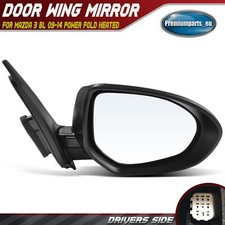 Electric Door Wing Mirror Drivers Side for Mazda 3 BL 09-14 Power Fold Heated