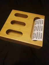 Ziplock Bag Storage Organizer For Drawer Or Mount New 4 In 1 Wood New