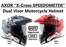 Cascos de motocicleta AXOR “X-Cross SPEEDOMETER” DOT & ECE de doble visera