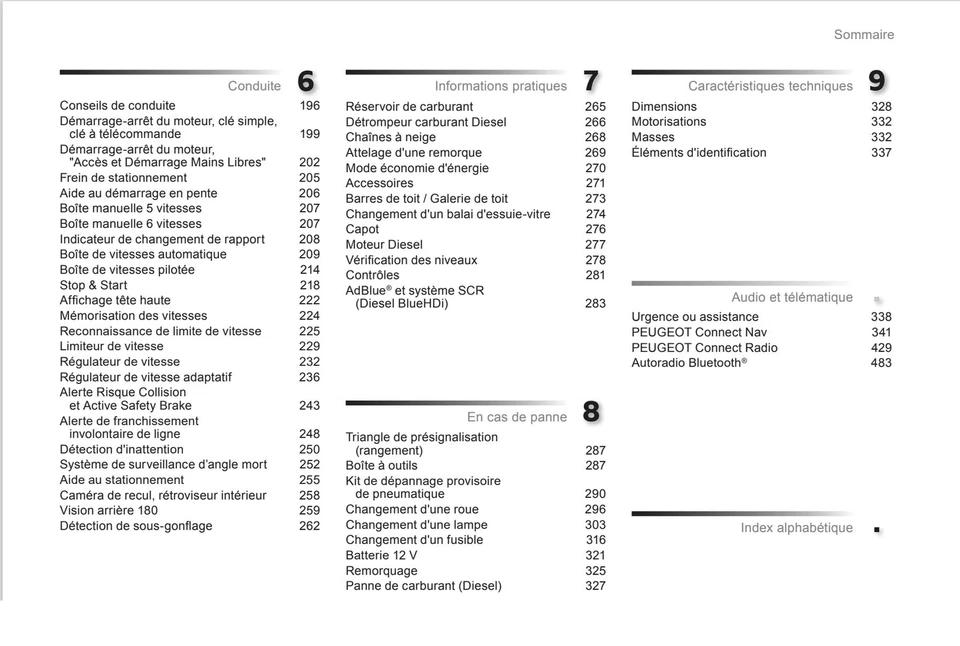 Peugeot Expert 2016 - 2020 10 Versions Notice d'Utilisation Français - Photo 4/4