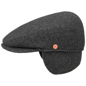 wool flat cap with ear flaps