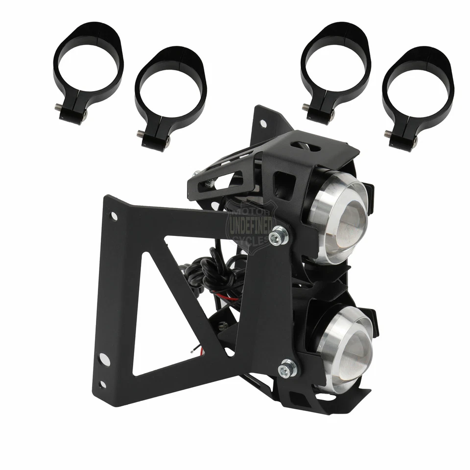 Soporte de faro auxiliar doble foco antiniebla para motocicleta CNC para Harley Yamaha Foto 2 de 4