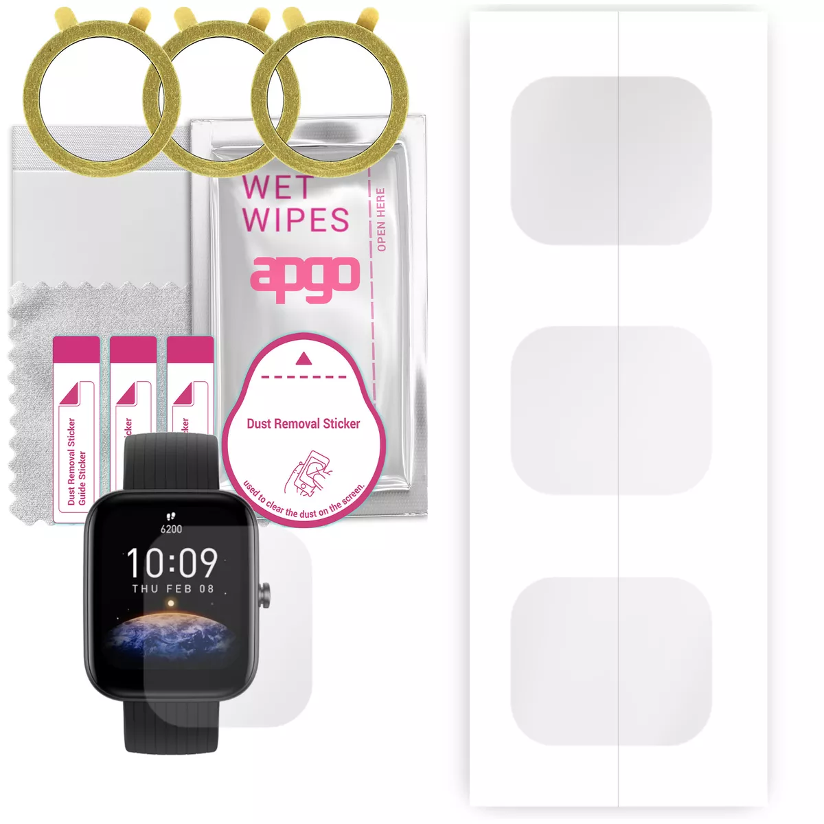 3x apgo Schutzfolie f r Amazfit Bip 3 Pro Hydrogel mit