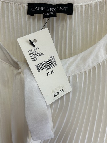 Lane Bryant Bluse Top Gr. 22/24 halbtransparent Plissee Fee Cottagecore NEU - Bild 5 von 6