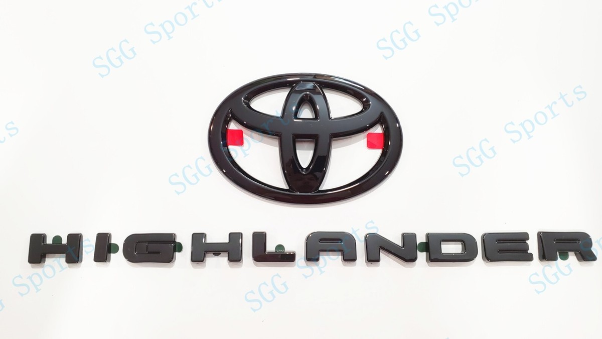 4pc Matte Black HIGHLANDER XSE Logo AWD OVERLAY Emblem 2021+ Toyota Highlander