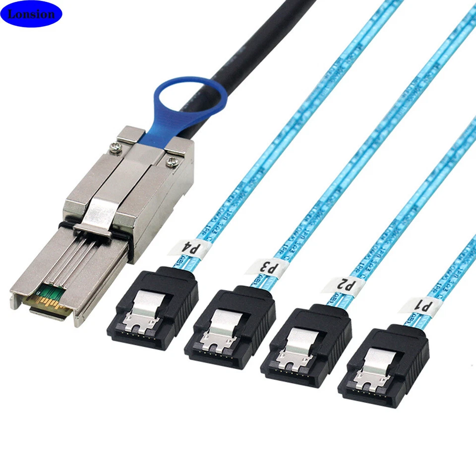 MINI SAS SFF-8088 26P to 4 Port SATA 7P female server hard disk connection cable - Image 3 of 4