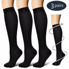 3Pairs Close Toe Compression Support Socks Carpal Tunnel Sprain Arthritis Sports