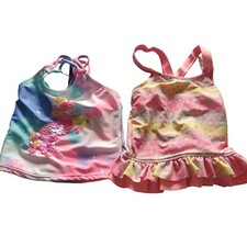 Girl's Sz 4 Pair of Tankini Swim Tops One Unicorn one Pink Floral
