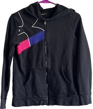 Under Armour Zip Up Hooded Sweatshirt Girls Large Black Cold Gear Activewear