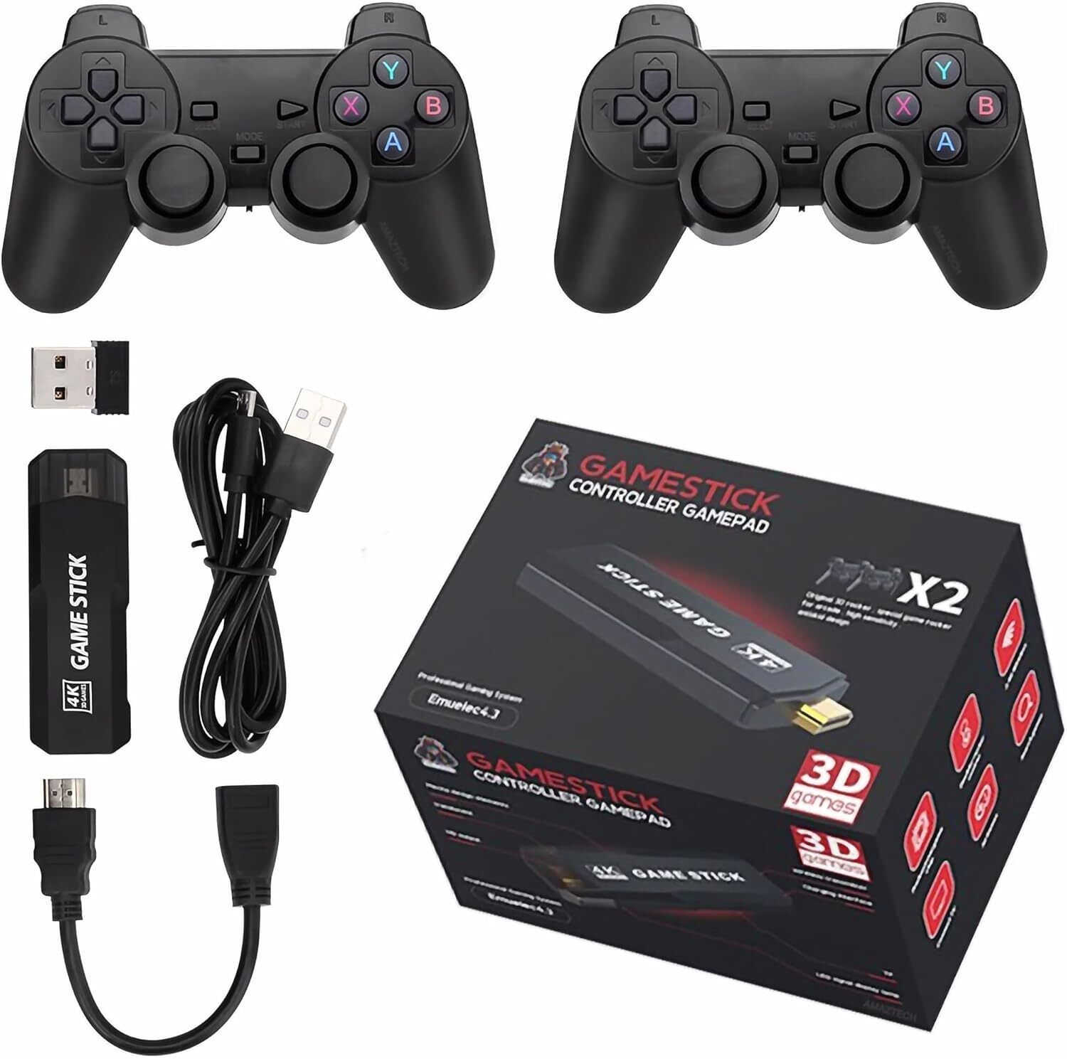 Mini Console Retro Game Stick 4K - Doppio Controller Senza Fili 2.4G