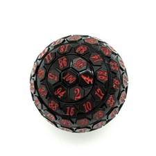 d100 Black and Red 100 Sided Die, D100 Game Dice, 100 Sides DnD RPG AD D