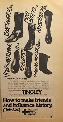 Tingley Molded Rubber Boots Plainfield NJ Muk Luk Kneeboot Vintage Print Ad 1975