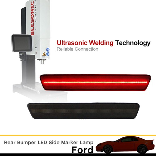 2Pcs Rear Red Led Bumper Side Marker Light for 1999-2004 Ford Mustang Smoke Lens - Bild 7 von 10