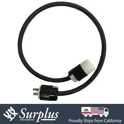 Generic External L14-30 4 Wire to L6-30 3 Wire 1 Meter Power Converter Cable