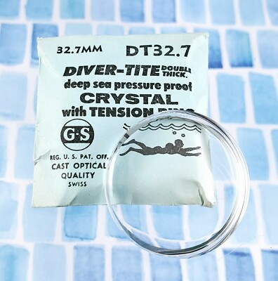 Vintage G-S DIVER-TITE Double Thick Deep Sea Diver Crystal. DT 32.7 mm 