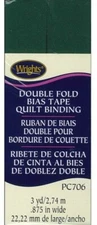Wrights ~(PC706-0081) - Double Fold Bias Tape, Quilt Binding - Jungle Green,3 yd
