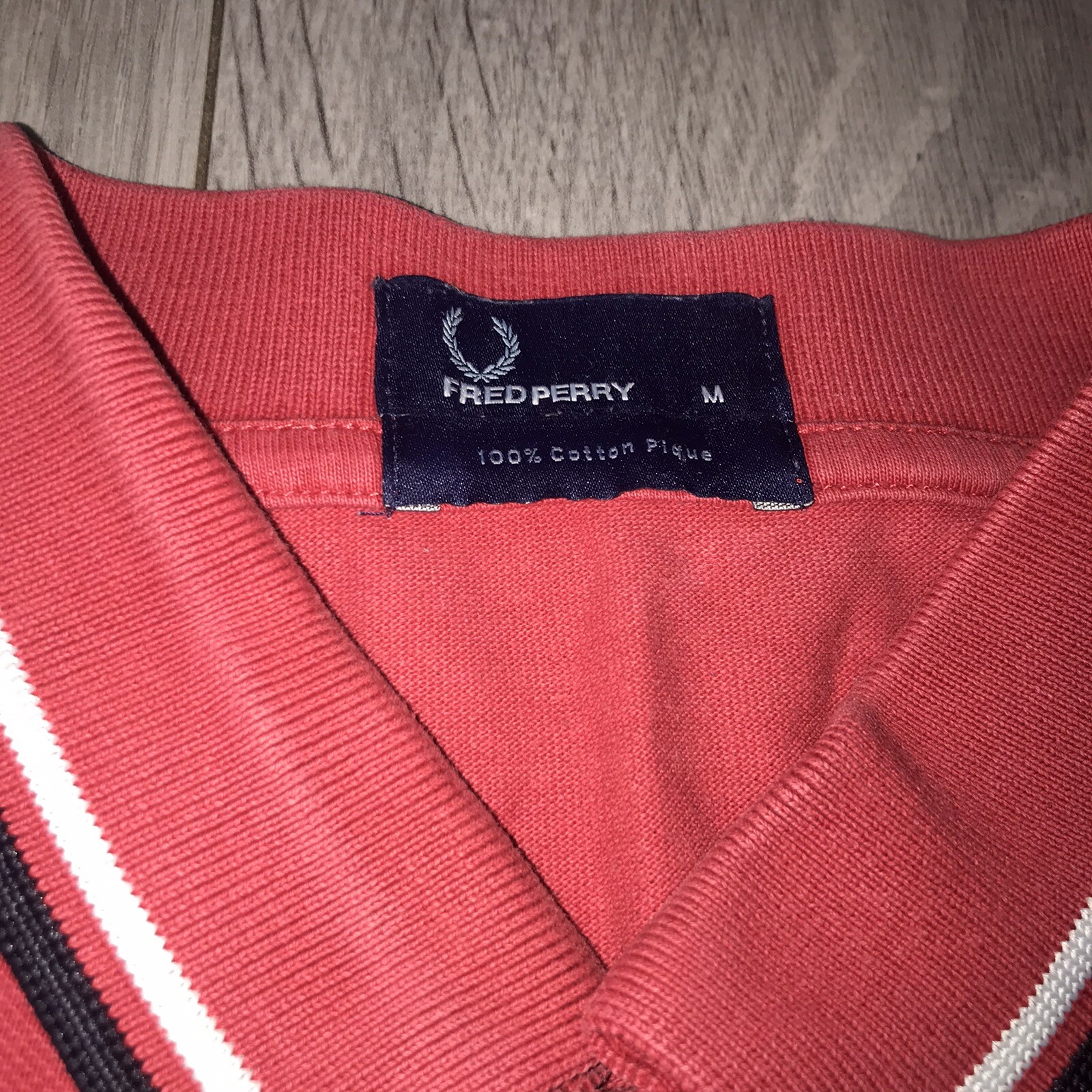 Fred Perry Polo Shirt Red w Black White Trim Mod 60s Scooter Casuals