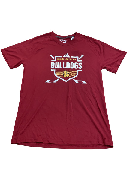 Футболка Adidas NCAA Univ. of Minnesota Duluth с изображением большого бульдога, красная/Белая/желтая, размер L 