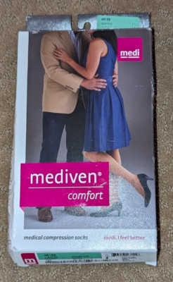 Medi Comfort Calf High Closed Toe Size V 20-30mmHg Mediven 46155 Ebony New Box