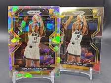Sparkle Taylor - 2022 Prizm WNBA - Cracked Ice And Base Set #43 Rookie RC - Sky