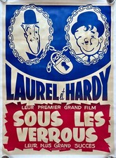 Pardon Us ORIGINAL French Grande Movie Film Poster LINEN BACKED Laurel Hardy RR