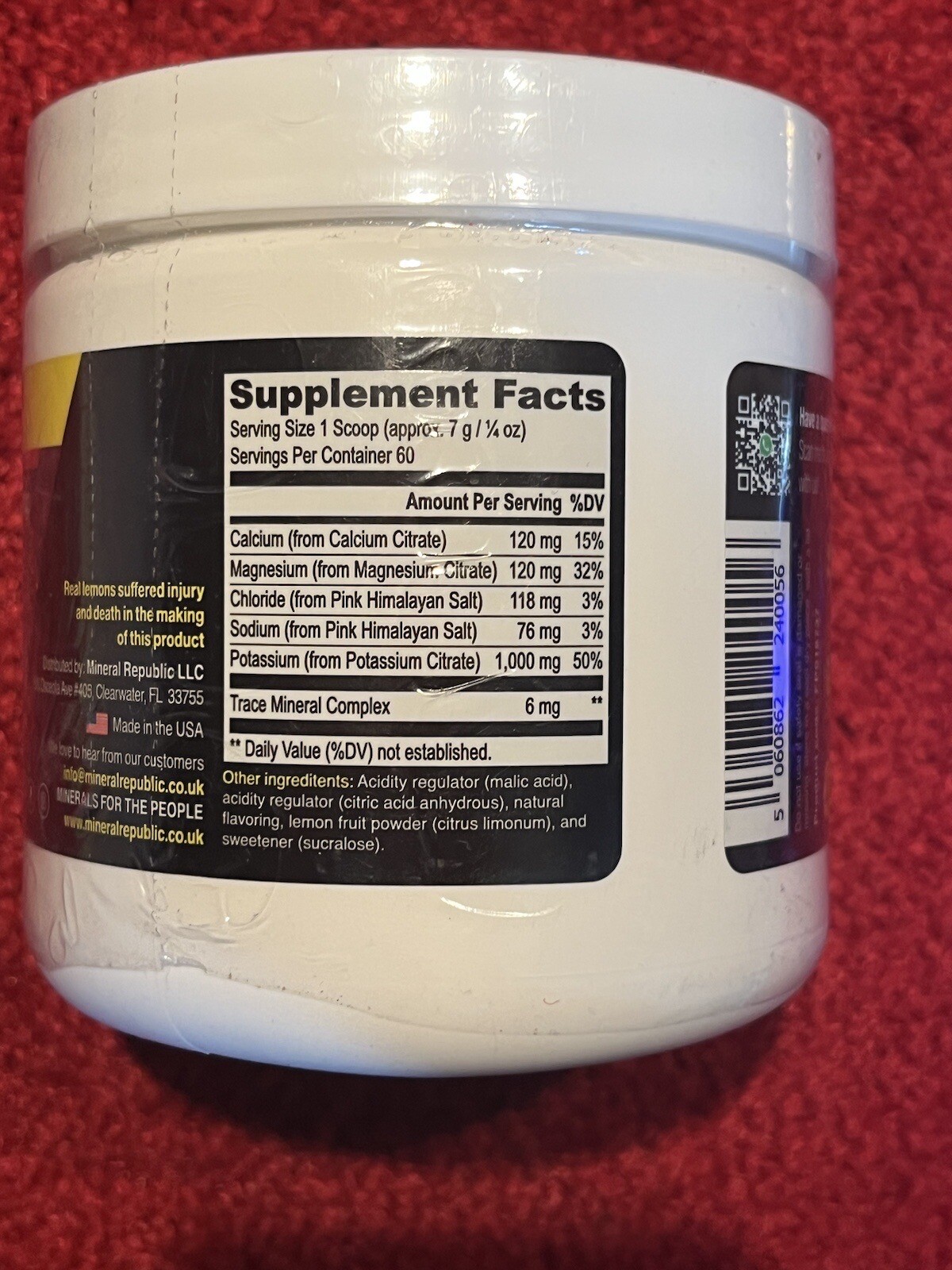 Mineral Republic Electrolytes Powder Dietary Supplement Lemon 14.9 oz