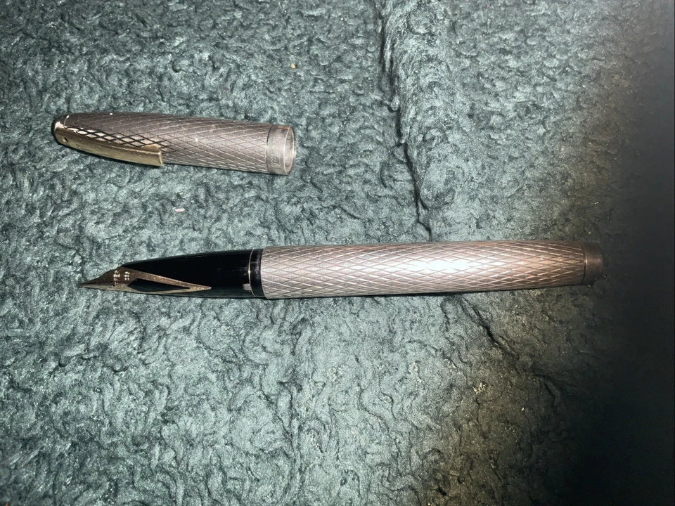 Antiguo bolígrafo de escritura de plata esterlina imperial Sheaffer vintage oro 14k plumín en caja Foto 2 de 3