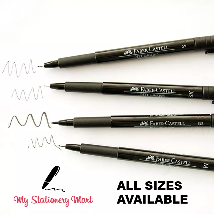 Faber-Castell : Pitt : Artists Brush Pen : Set of 4 : Black (B,SB,SC,1.5)