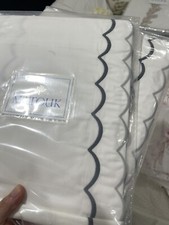 380 Matouk India New 2pc Euro Shams 100 Percale Charcoal 350TC 5 Sold