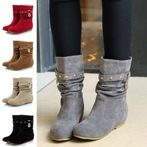 women's suede slouch boots flat