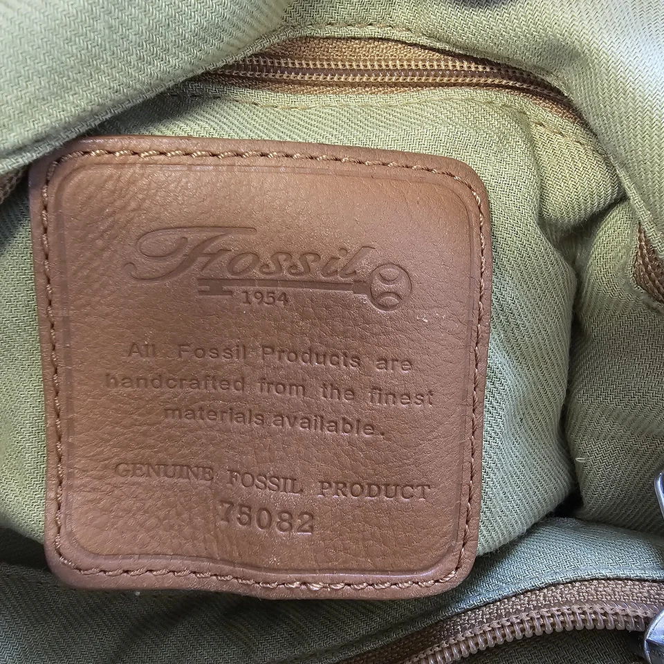 Hermoso Bolso Bandolera Fossil Vintage 8953 Tostado Floral Tapiz y Cuero Boho Foto 3 de 4