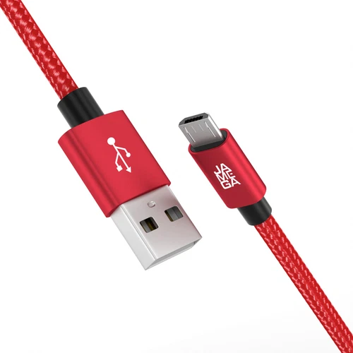 Micro USB Kabel Ladekabel Datenkabel Mikro für Samsung Huawei PS4 XBOX - Rot