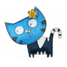NEW. Big Enamel Cat Brooch Pin.