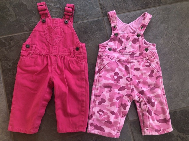 pink carhartt baby overalls