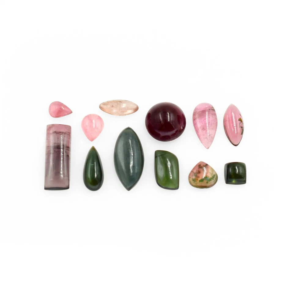 Natural Bio Tourmaline Loose Gemstone Cabochon 5X5 to 6X14 mm Plain Polished - Image 2 of 4