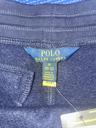NWT POLO Ralph Lauren Youth Navy Blue Sweatpants Size M (10-12) Core Replen - Picture 7 of 11