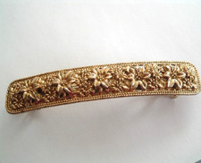 FRENCH GOLDEN ART NOUVEAU DOGWOOD FLOWER 4" HAIR BARRETTE