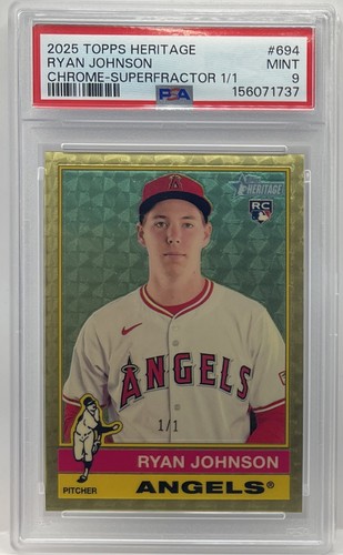 2025 Topps Heritage High Number Ryan Johnson #694 Chrome Superfractor #1/1 PSA 9