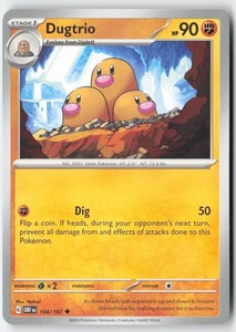 Dugtrio 104/197 Uncommon Obsidian Flames