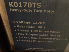 K0170TS Mountain Tarp Motor with Chrome Cover, 90:1 Gear Ratio, 1.8HP NEW