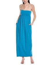 Susana Monaco Tube Gathered Pocket Midi Dress Women's Blue Xs