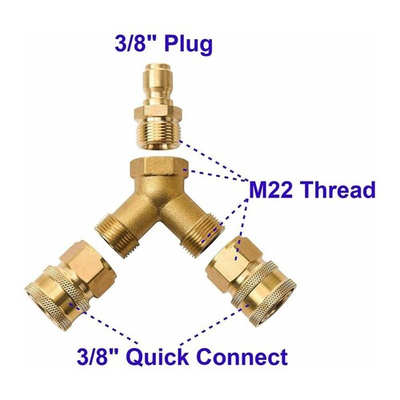 #ad 3 8quot; Fitting High Pressure Washer Tee Splitter Coupler 5000PSI Three way Joint ? $25.40