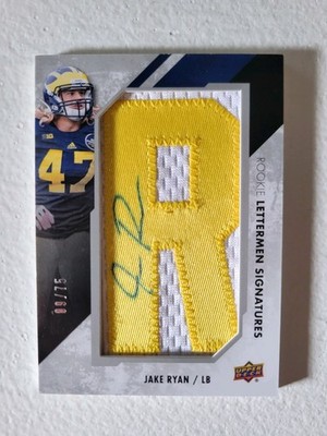 2015 Upper Deck Rookie Lettermen Signatures Jake Ryan /75 (AU, RC)