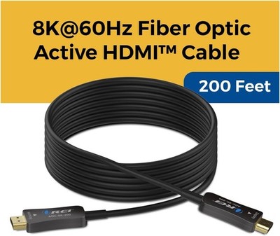 New - OREI 8K HDMI 2.1 Cable 200ft   AOC Active Optical Fiber HDMI Cable, 48Gbps