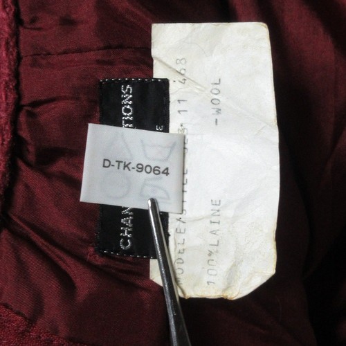 CHANEL expédition Vintage Français Longueur Genou Laine Tweed Jupe 10 Rose Rouge Femme Luxes Soutien-gorge
