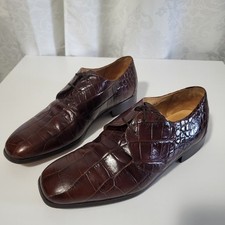 Florsheim Barletta Dress Shoes Mens 9.5 D Brown Leather Alligator Crocodile